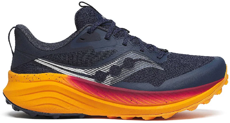 trekking shoes with ankle protection system -Saucony Xodus Ultra 3 Mens Trail Running Shoes - Navy