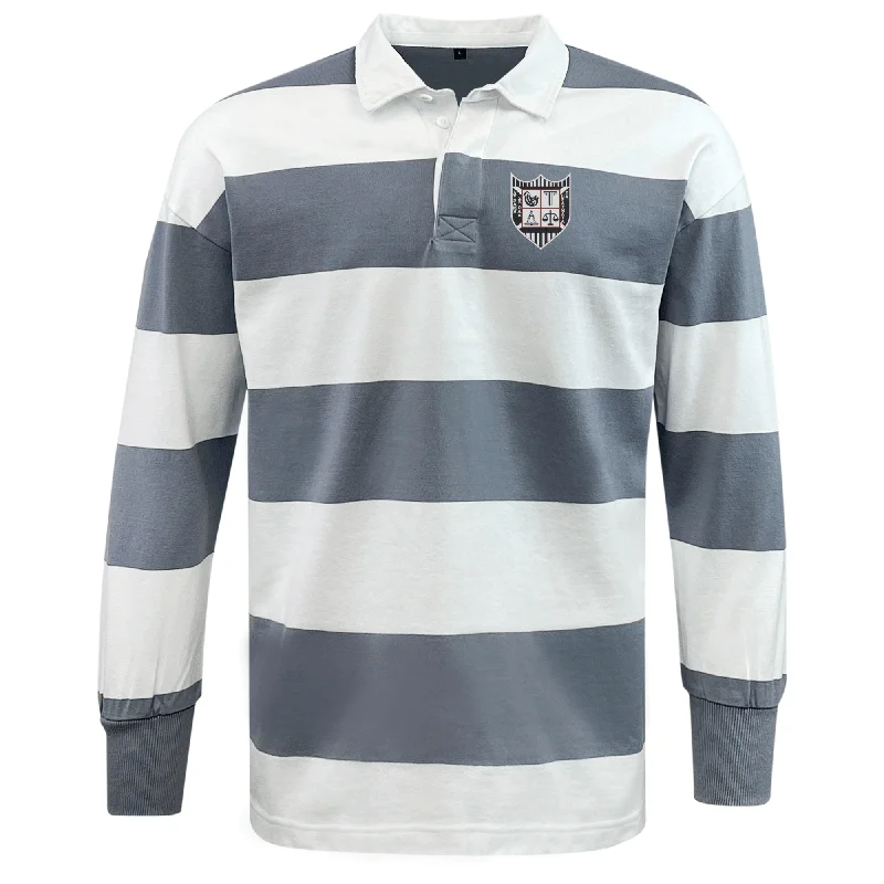 trekking shoes with rubber sole -Troy University Rugby Classic Long Sleeve Hooped Rugby Jersey