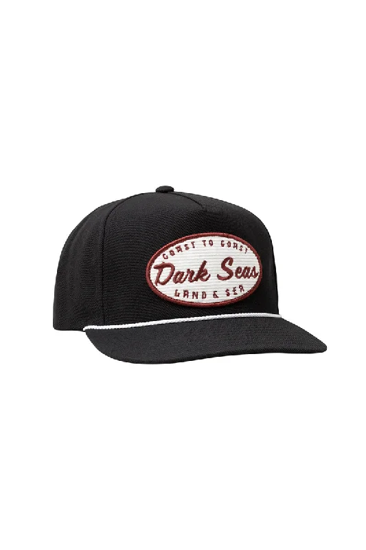 retro baseball cap for men -Dark Seas Royce Hat - Black