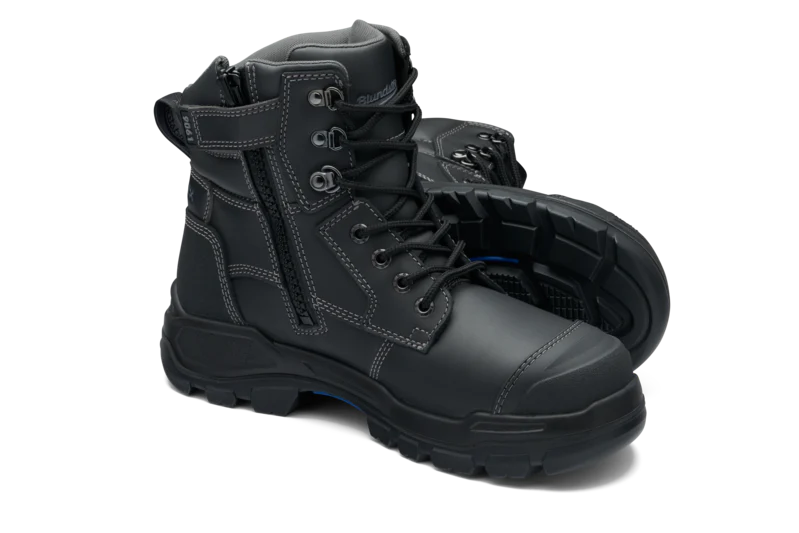 trekking shoes with waterproof membranes -Blundstone Unisex Rotoflex Zip Safety Boot Black 9061