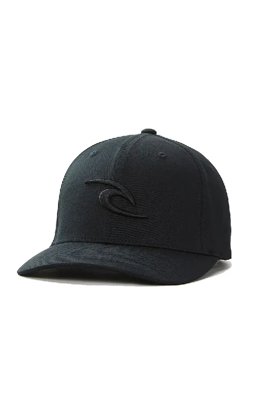 adjustable beanie hat for men -Rip Curl Tepan Flexfit Cap - Black