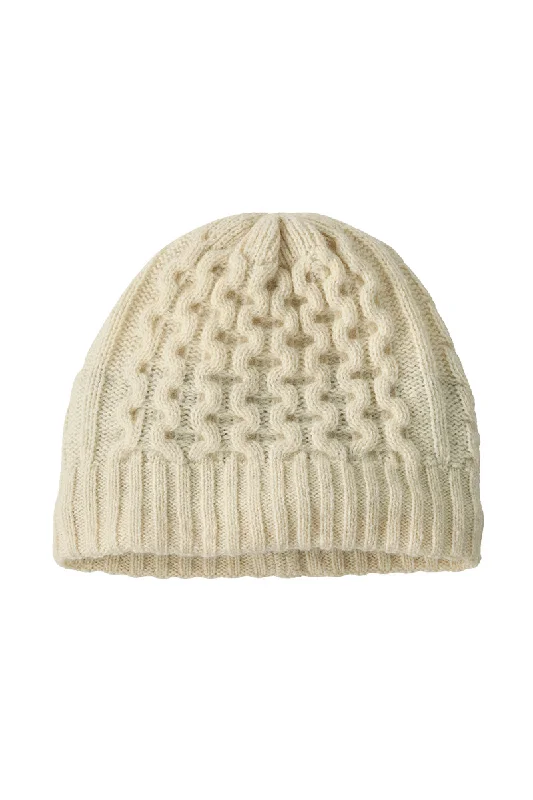 trendy wool knit hat -Patagonia Coastal Cable Beanie - Birch White