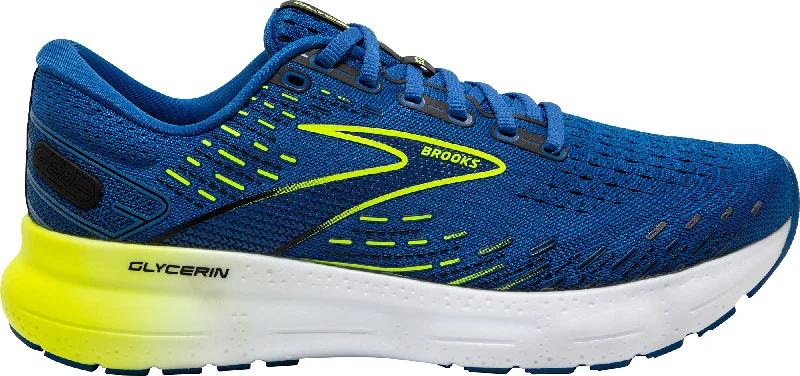 outdoor camping gear with practical features -Brooks Glycerin 20 Mens Running Shoes - Blue