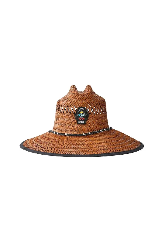 women’s felt beret -Rip Curl Logo Straw Hat - Brown