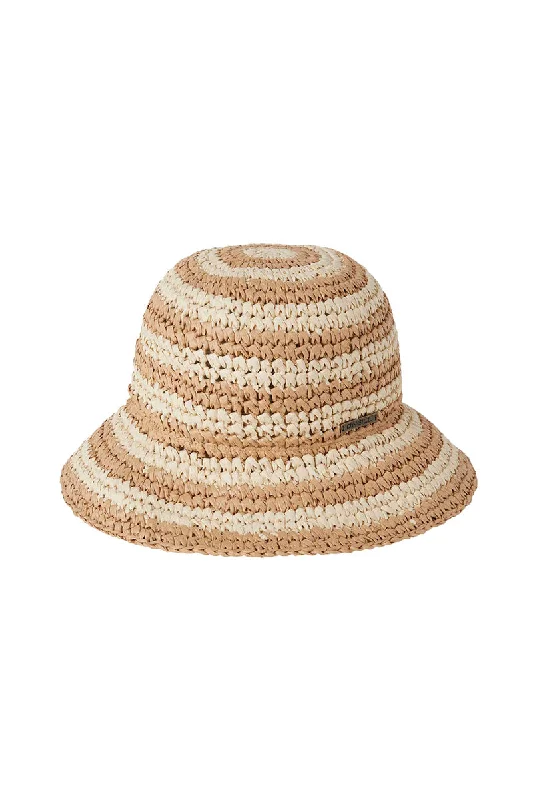 women’s vintage felt hat -O'Neill Mundaka Stripe Hat - Natural