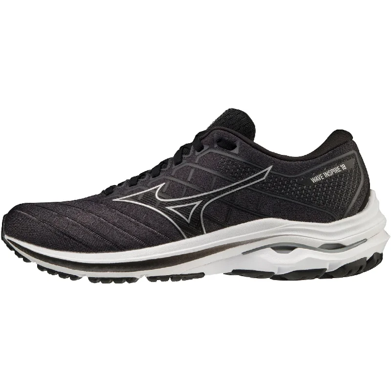 trekking shoes with high ankle support -Mizuno Wave Inspire 18 Mens Running Shoes - Black