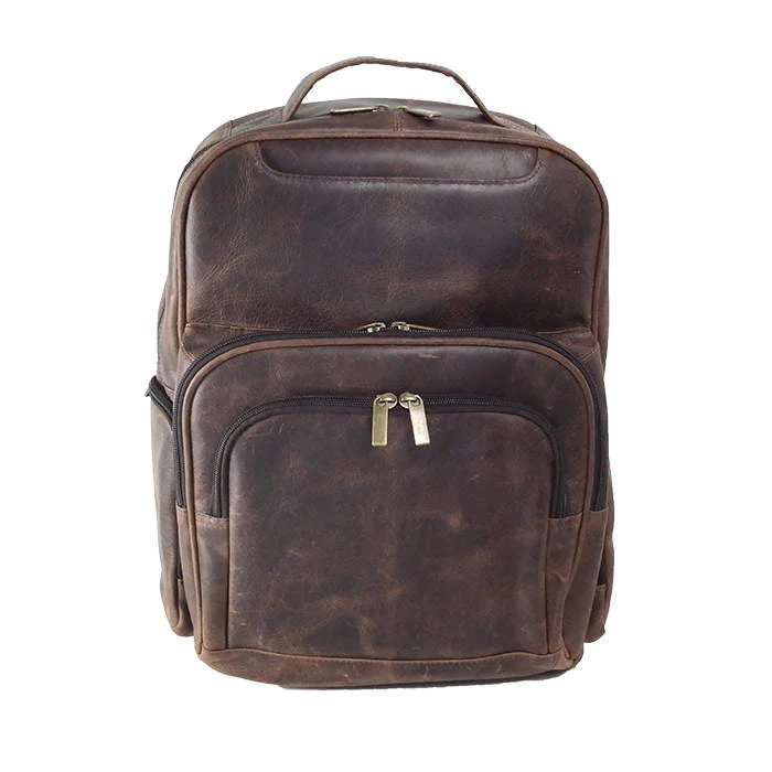 trekking pack with side pockets -Distress Leather: Backpack