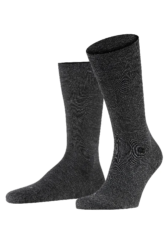 colorful socks for gifting -Sensitive Berlin Sensitive Berlin Wool And Cotton Sock | Anthracite Melange 14416-3080