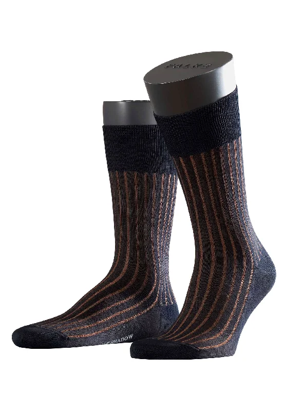 casual socks for warmer climates -Shadow So Socks | Dark Navy/Brown 14648-6374