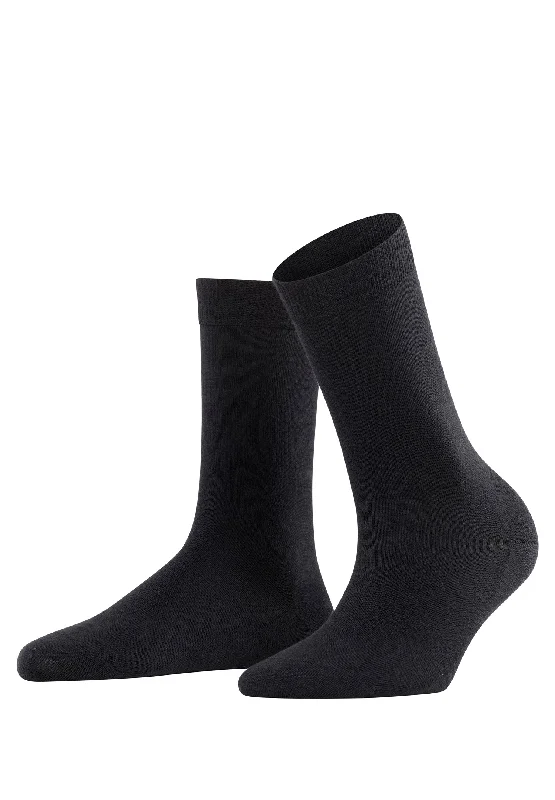 comfortable low-cut socks for gym -Softmerino Women's Softmerino Wool Sock | Black 47488-3009