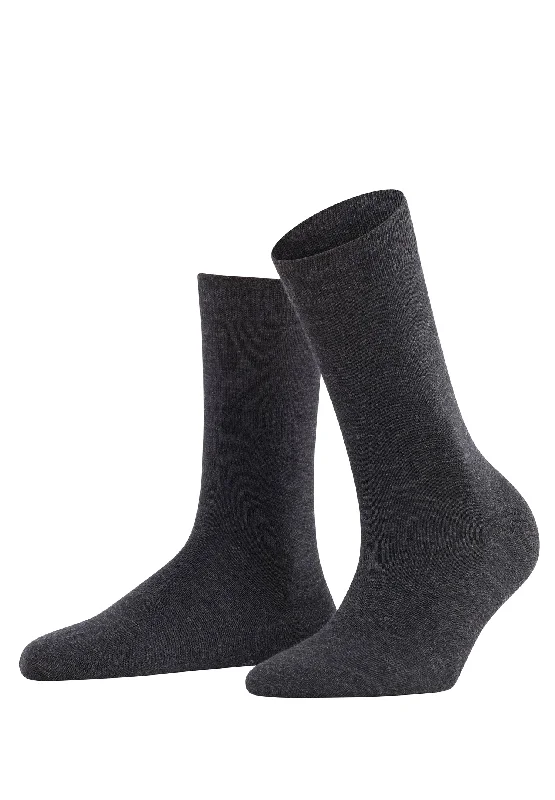 stylish athletic socks for running -Softmerino Women's Softmerino Wool Sock | Anthracite Melange 47488-3089