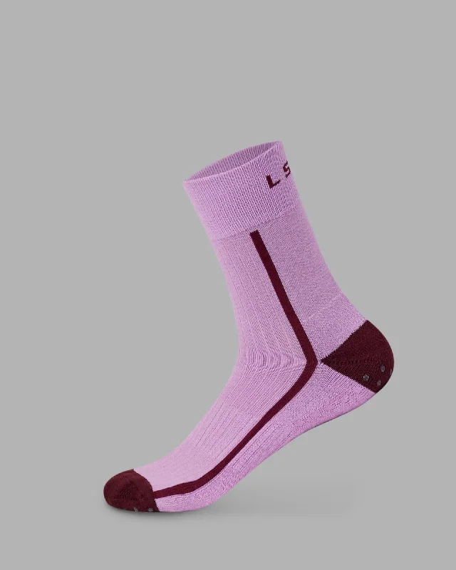 stylish socks for casual outfits -Bend Crew Pilates Grip Socks - Light Violet