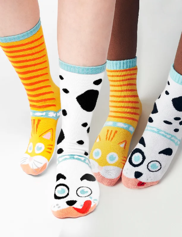 athletic socks for basketball -CAT & DOG MATCHY MISMATCHY SOCKS GIFT SET