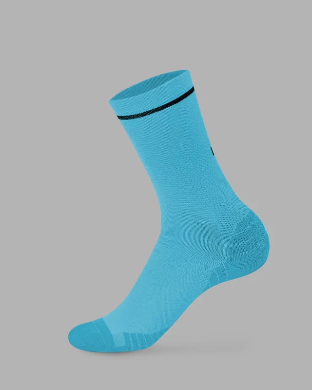 non-slip yoga socks for better grip -Fast Performance Crew Socks - Neon Blue-Black