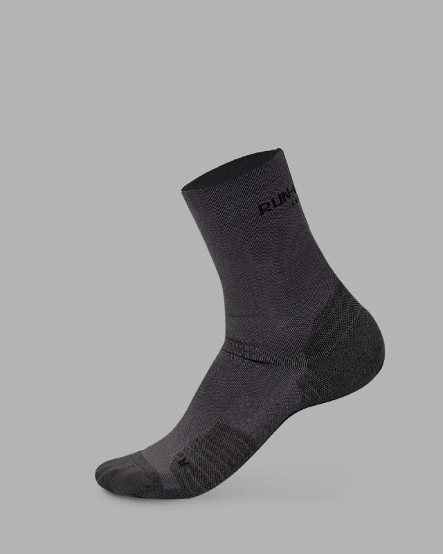 thermal socks for hiking -RUN-CLUB Performance Crew Socks - Asphalt-Black