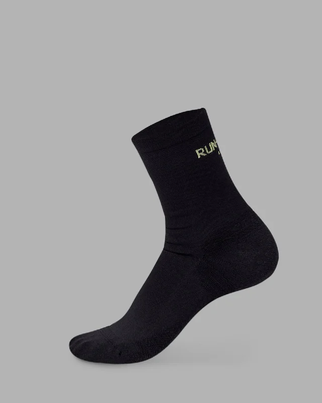 cotton socks for all-day wear -RUN-CLUB Performance Crew Socks - Black-Volt