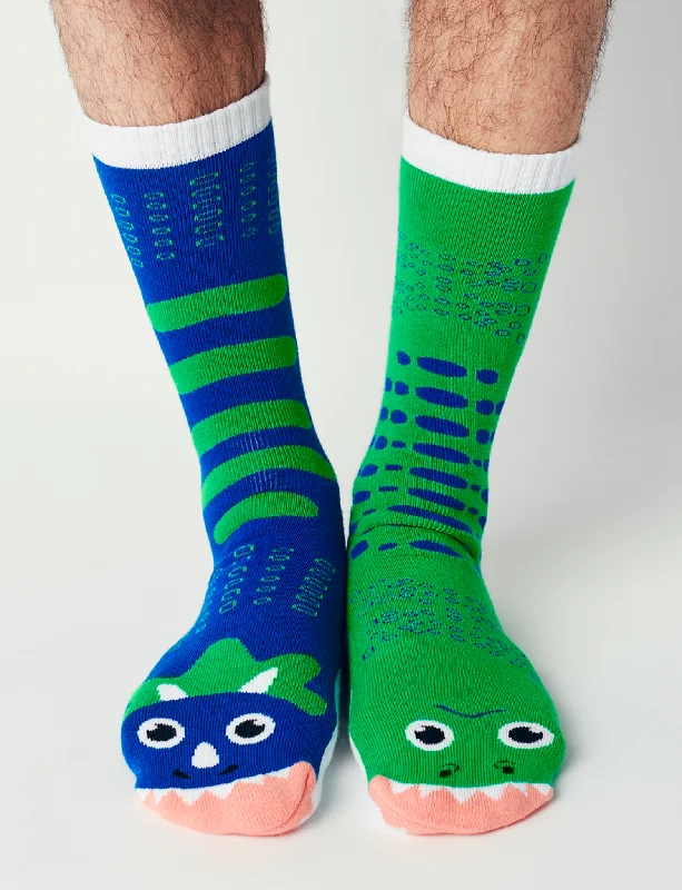 moisture-wicking socks for extreme sports -ADULT T-REX & TRICERATOPS SOCKS