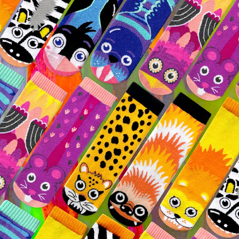 comfortable wool socks for snow -GO WILD, YOU PARTY ANIMAL! Zoo Animals Adult Socks Party Pack (12, 24, or 48 Pairs)