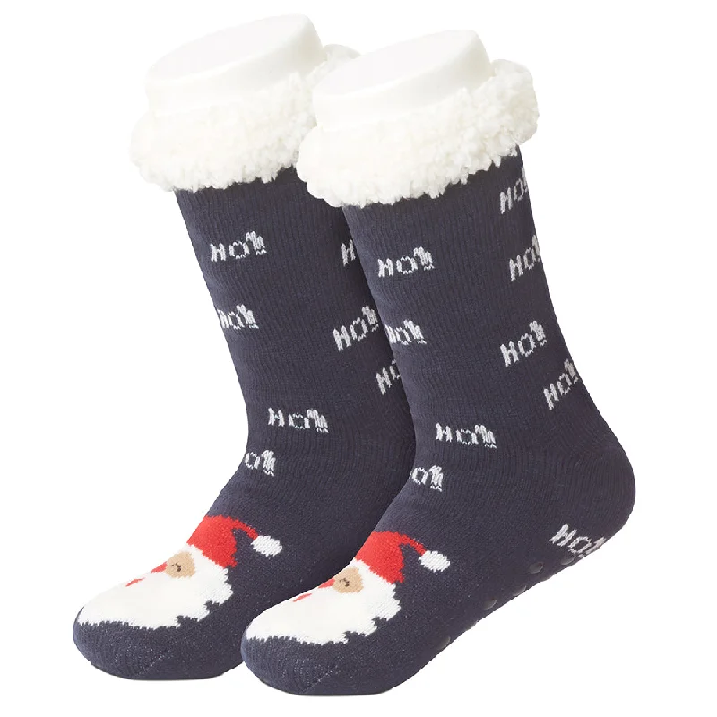 moisture-wicking socks for crossfit -Jolly Santa Women's Slipper Socks