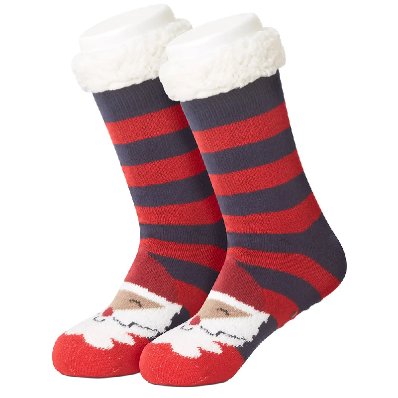 travel compression socks for comfort -Santa's Stripes Women's Slipper Socks