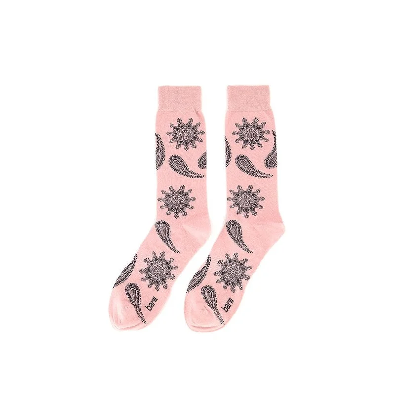 athletic socks for tennis -Bar III Men's Floral Paisley Socks Pink Size Regular