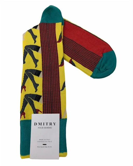 eco-friendly bamboo socks for women -DMITRY "Legs" Patterned Made in Italy Mercerized Cotton Socks