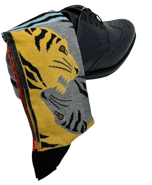 anti-bacterial socks for sports -DMITRY "Bite My Tail" Patterned Made in Italy Mercerized Cotton Socks