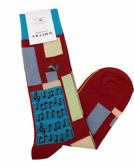 cushioned socks for football -DMITRY "Symphony" Patterned Made in Italy Mercerized Cotton Socks