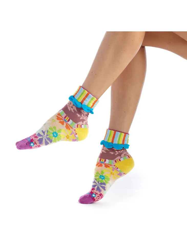 high-quality wool socks for outdoor adventures -Women's Patterned Made in Italy Mercerized Cotton Socks