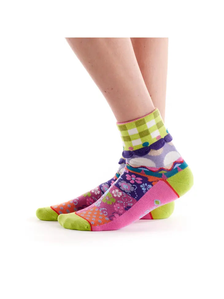 anti-slip socks for babies -Women's Patterned Made in Italy Mercerized Cotton Socks