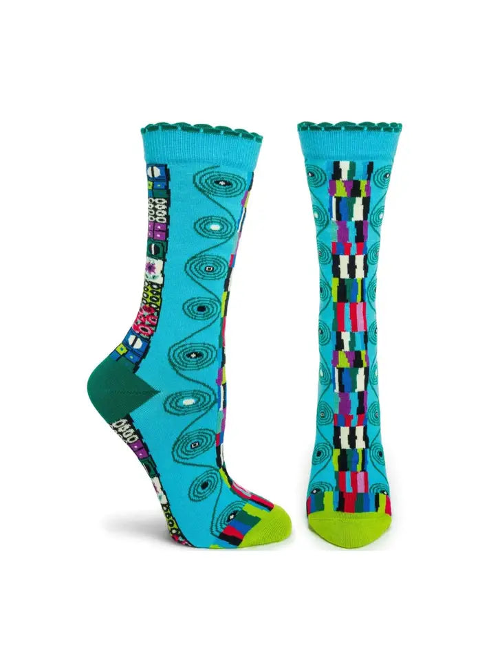 colorful cotton socks for work -Women's Patterned Mercerized Cotton Socks