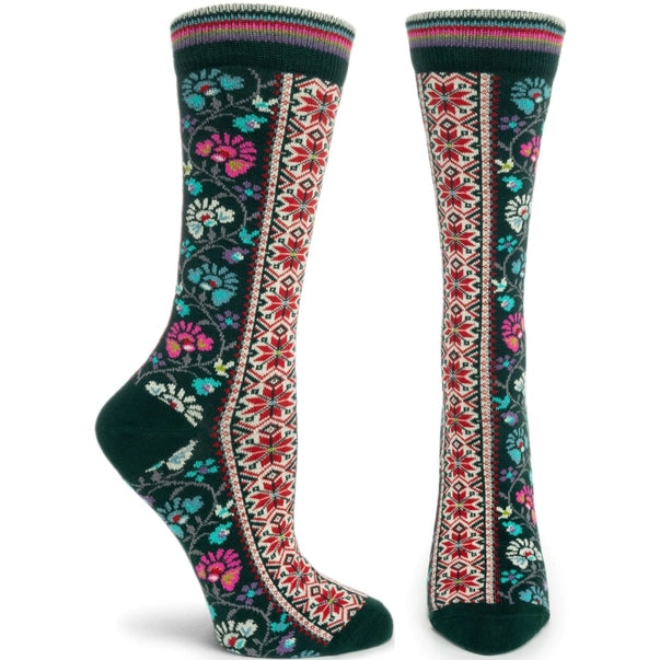 moisture-wicking ankle socks for men -Women's Patterned Mercerized Cotton Socks