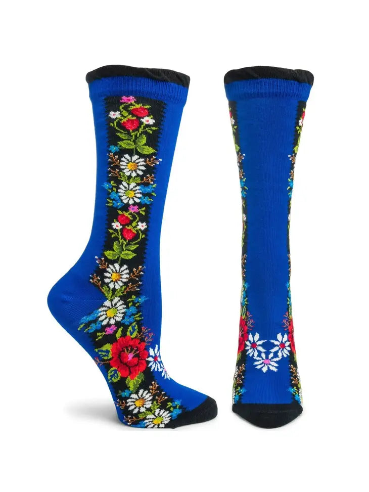 luxury socks for comfort -Women's Patterned Mercerized Cotton Socks