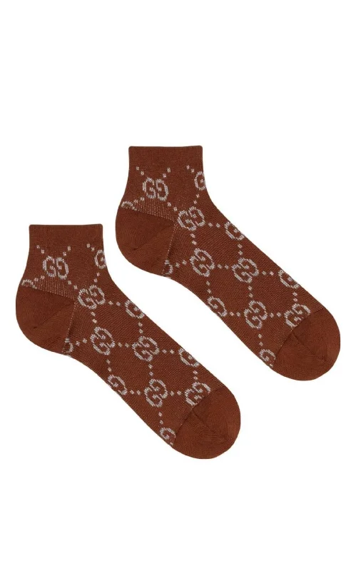 athletic socks for marathon runners -GG Embroidered Cotton Blend socks