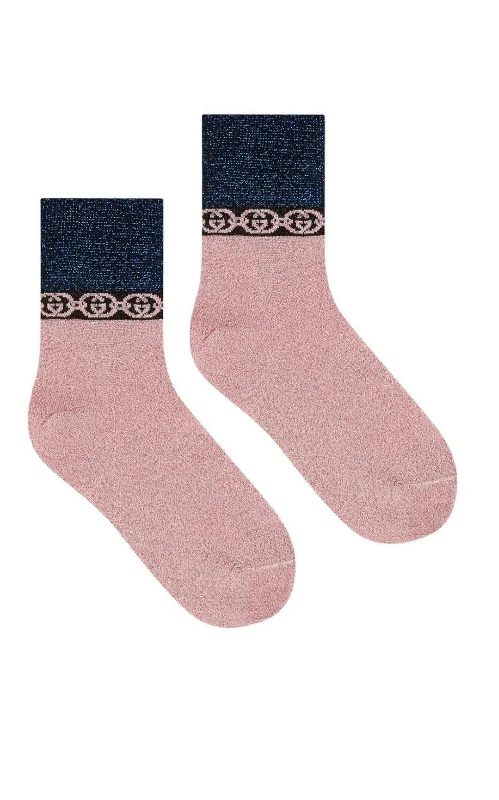 colorful socks for spring and summer -Interlocking G Chain-trimmed Socks