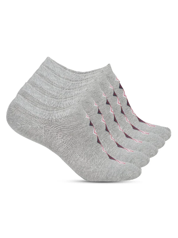 sport-specific socks for football -Men's Grey Melange Fashion No Show / Loafer Socks -Pack of 5