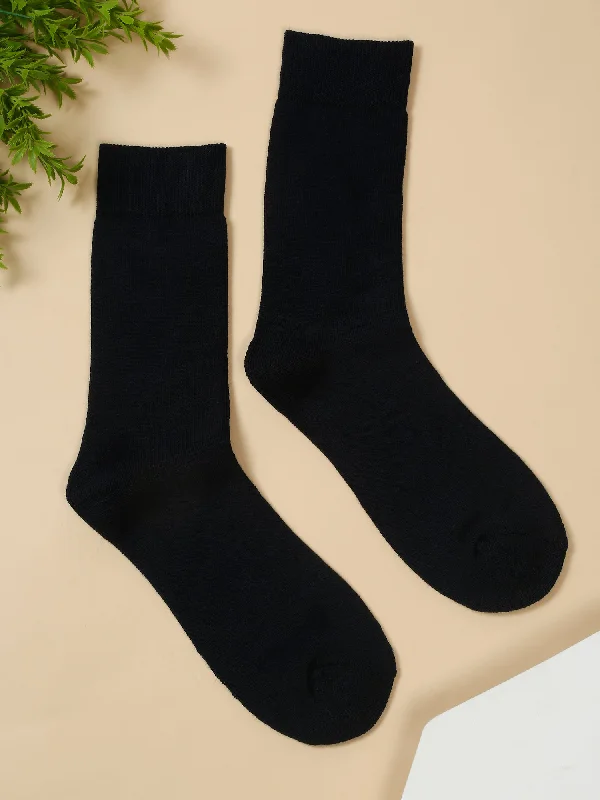 thermal socks for hiking -Men's Navy Blue Basic Crew length Socks -Pack of 3