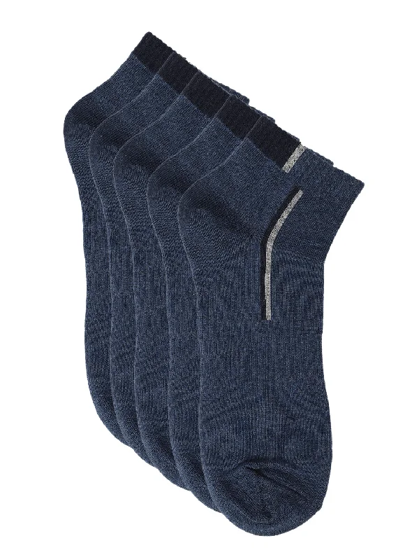 comfortable wool socks for hiking -Men's Navy Fashion Ankle length  Socks -Pack of 5