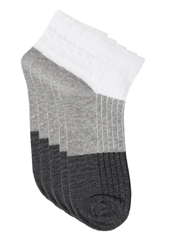 athletic socks for marathon runners -Men's White Fashion Ankle length  Terry Socks -Pack of 5