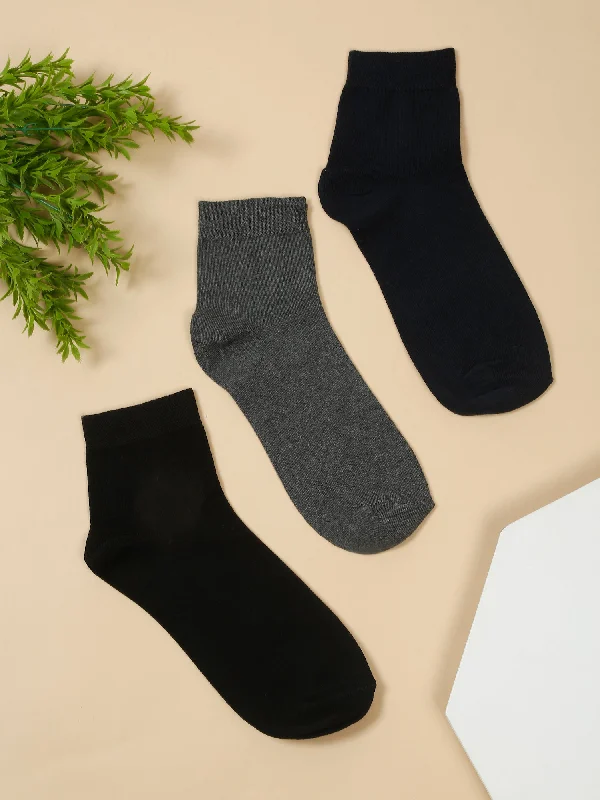 premium wool socks for hiking -Men's Mix (Navy,Grey,Black) Basic Ankle length Socks -Pack of 3