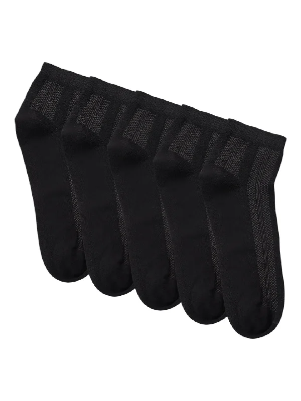 breathable ankle socks for women -Men's Black Basic Ankle length Socks -Pack of 5