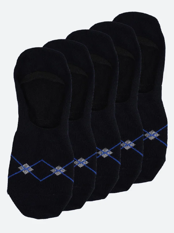 bamboo socks for warm weather -Men Set of 5 Foot Length Navy Socks