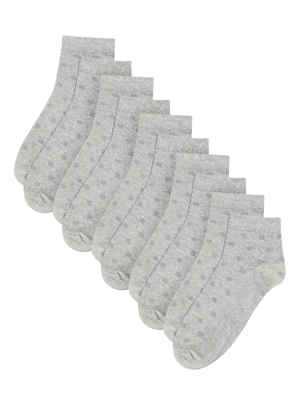 cotton socks for all-day wear -Men Set of 5 Grey Ankle Length Socks