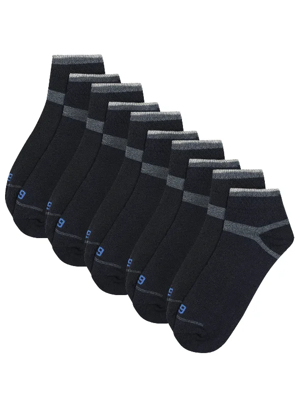 high-quality compression socks for swelling -Men's Black Basic Ankle length  Terry Socks -Pack of 5