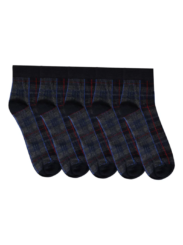 insulated socks for cold weather -Men's Navy Blue Basic Ankle length Socks -Pack of 5