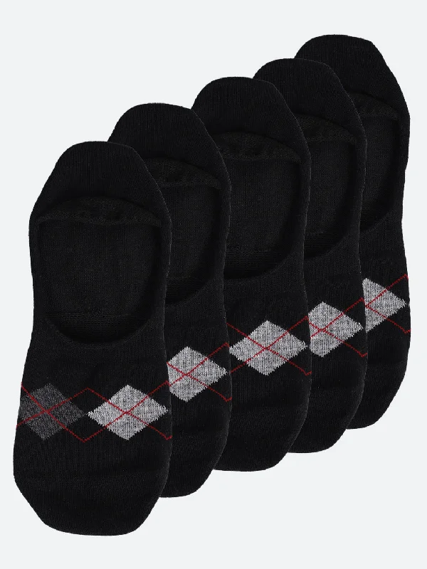 ankle socks for casual wear -Men Set of 5 Foot Length Black Socks