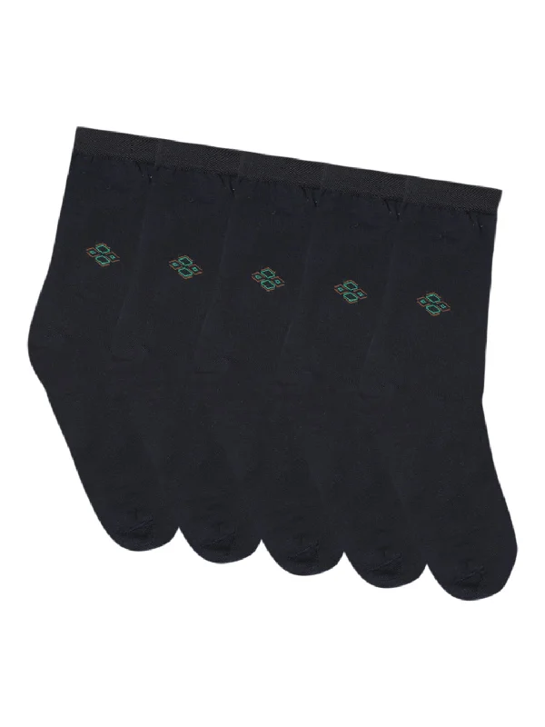 seamless wool socks for warmth -Men Set of 5 Navy Socks