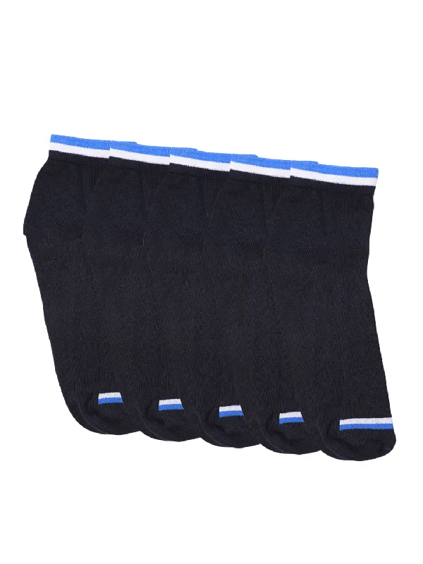 eco-friendly socks for activewear -Men's Navy Blue Basic Ankle length Socks -Pack of 5