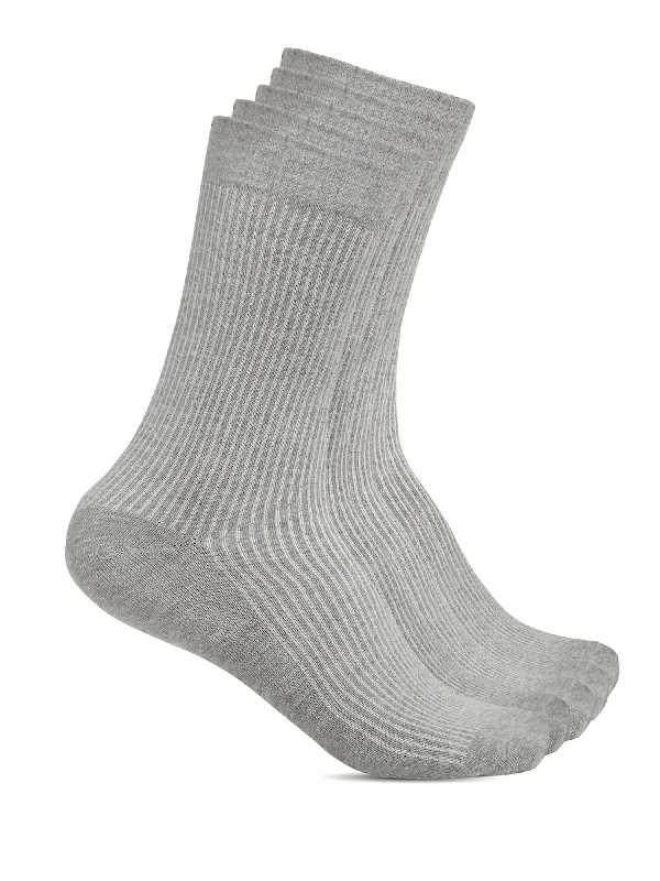 athletic socks for gym workouts -Men's Grey Melange Basic Crew length Socks -Pack of 5