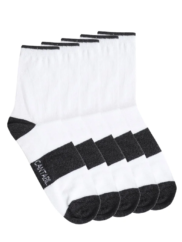 novelty socks for boys -Men's White Basic Ankle length  Socks -Pack of 5